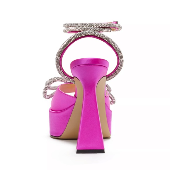 Mach & Mach Double Bow 140 Silk Ankle-Strap Sandals - Picture 3 of 12